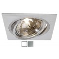 Foco basculante cuadrado empotrar Aluminio, para 1 Lámpara AR111/QR111, Blanco ó Texturizado